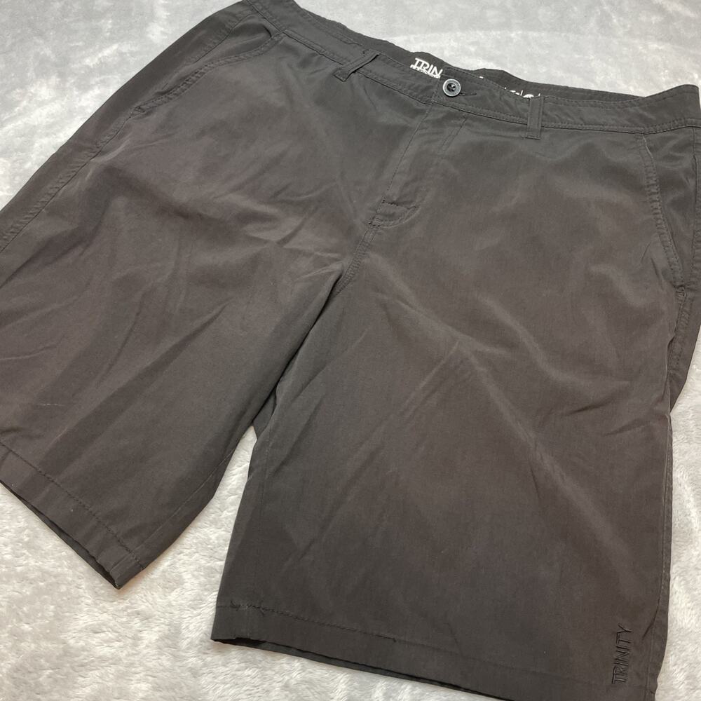 Trinity Mens Riptide Hybrid Shorts 36 Black 10" Inseam Stretch Workout Outdoor